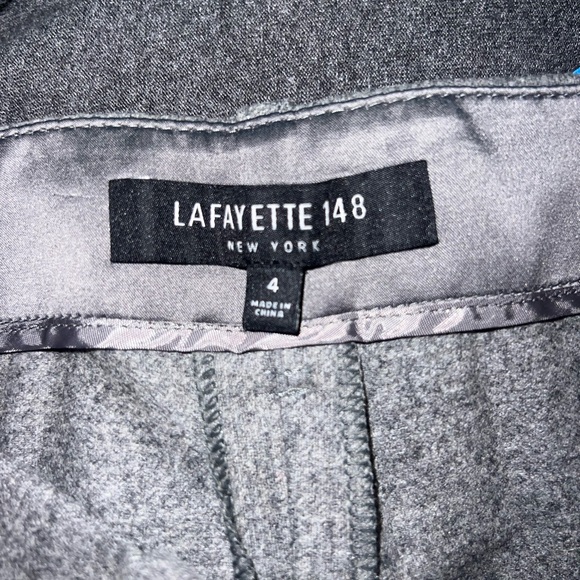 Lafayette 148 New York Virgin Wool/Cashmere Blend High Waist Gray Trouser Pant 4 - Picture 3 of 4
